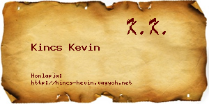 Kincs Kevin névjegykártya
